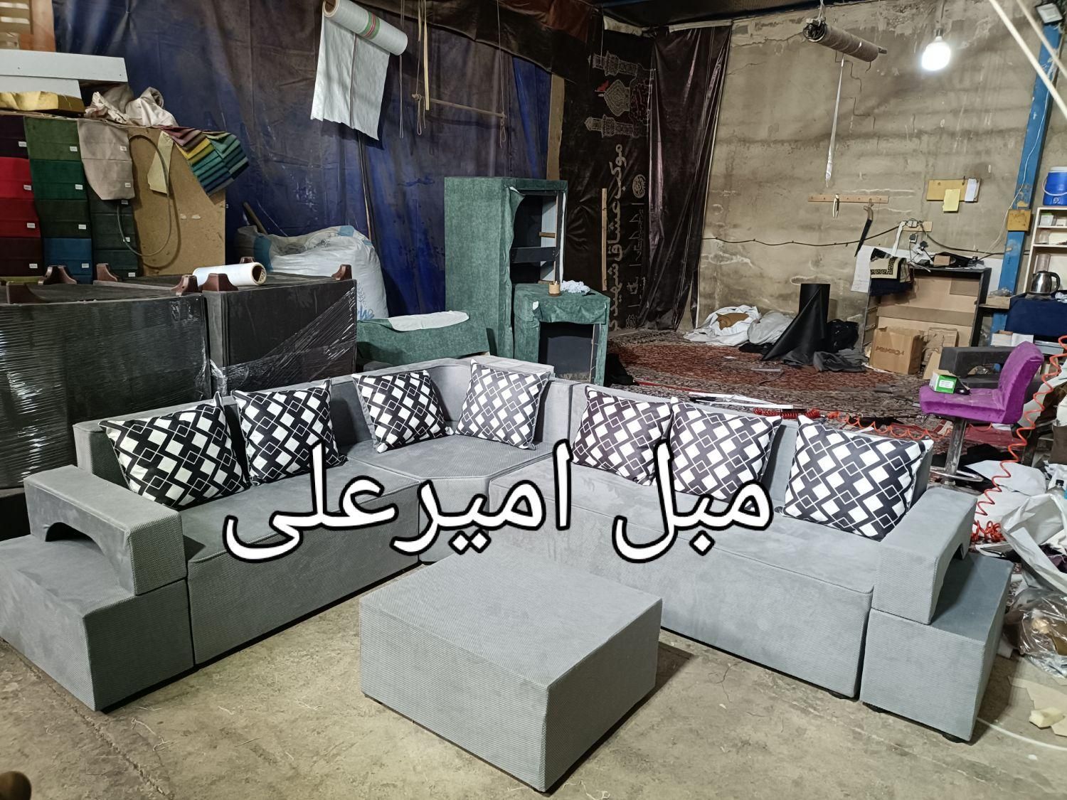 مبلمان مبل ال و راحتی طوسی مشکی|مبلمان خانگی و میز عسلی|تهران, شهرک شریفی|دیوار