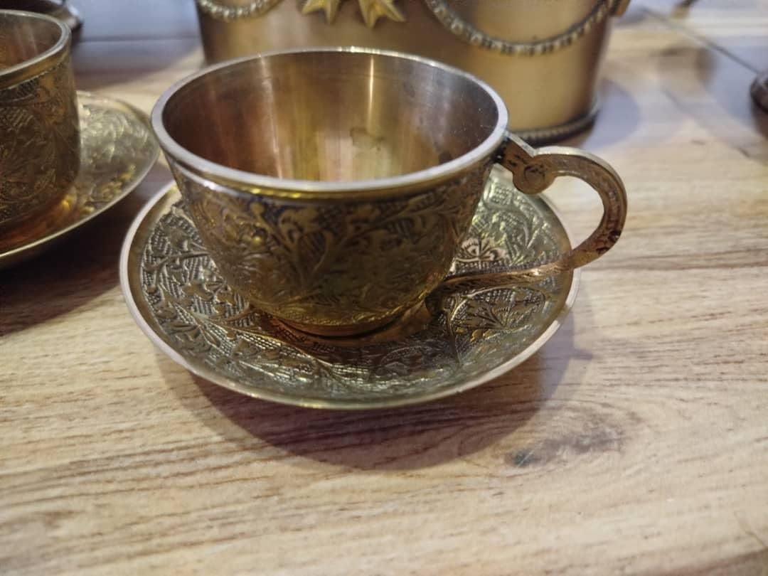 سرویس برنجی پذیرای ۷ تکه اصلی|ظروف سرو و پذیرایی|تهران, کوی فراز|دیوار