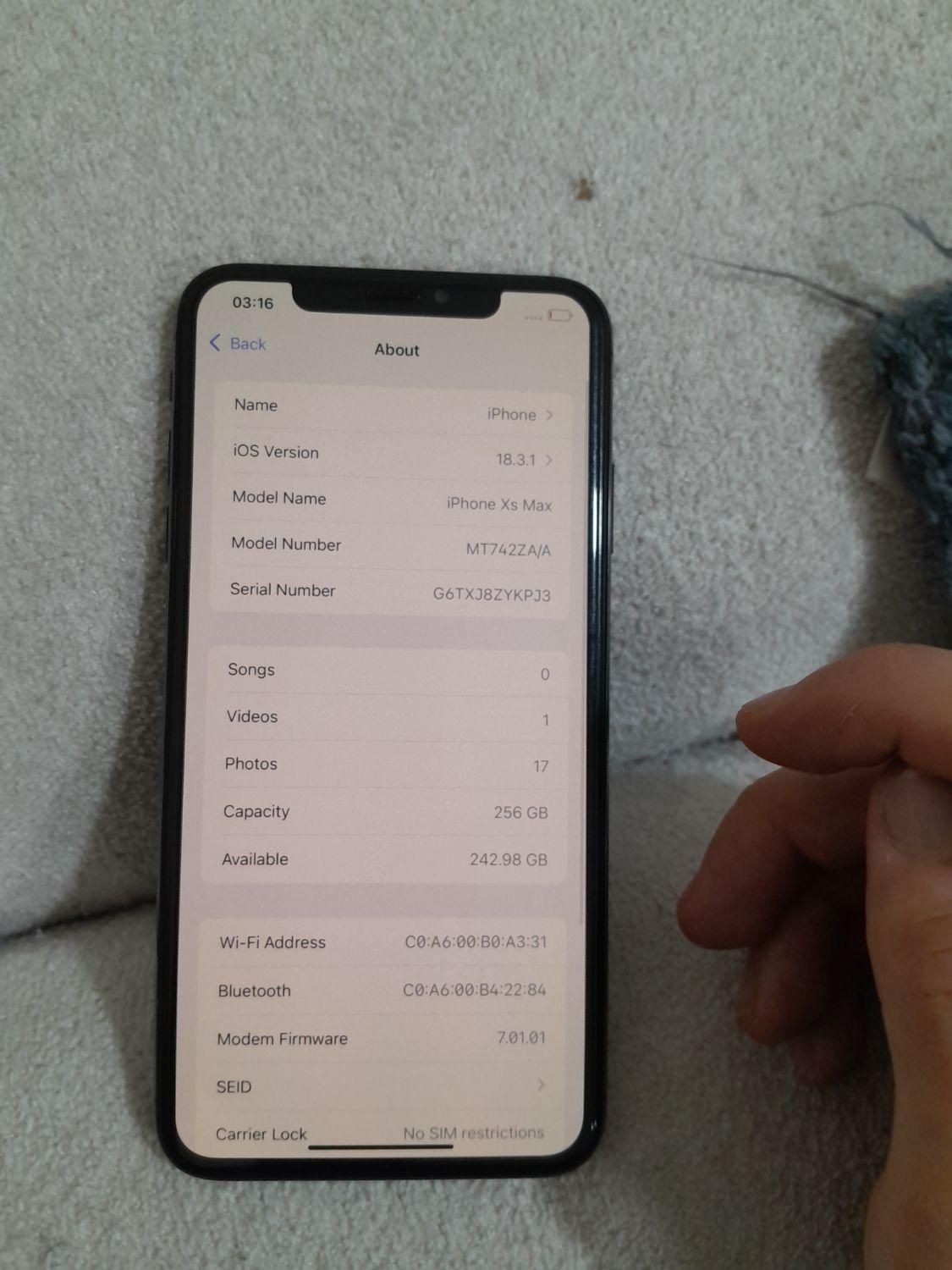 آیفون xs max 256 zaa|موبایل|تهران, آذربایجان|دیوار