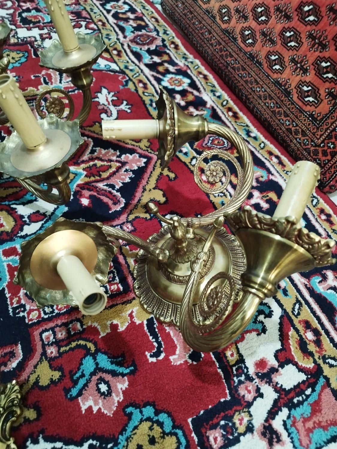 ۳ عدد لوستر برنزی ۶ و ۵ و ۳ شاخه سالم|لوستر و چراغ آویز|تهران, شمس‌آباد|دیوار
