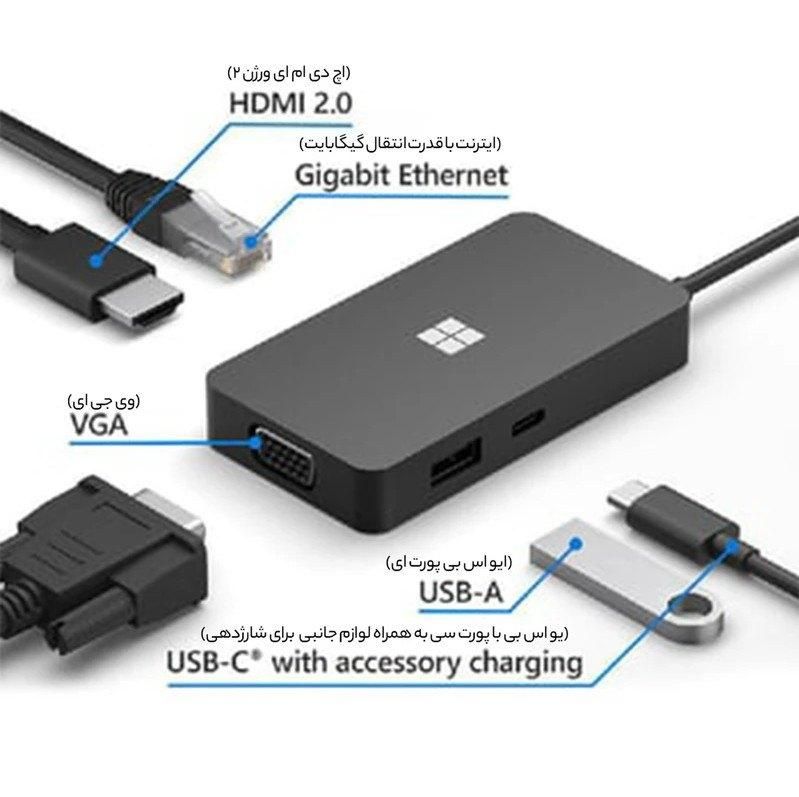 مبدل USB-C به HDMI / USB-C -مایکروسافت Travel Hub|قطعات و لوازم جانبی رایانه|تهران, خلیج فارس|دیوار