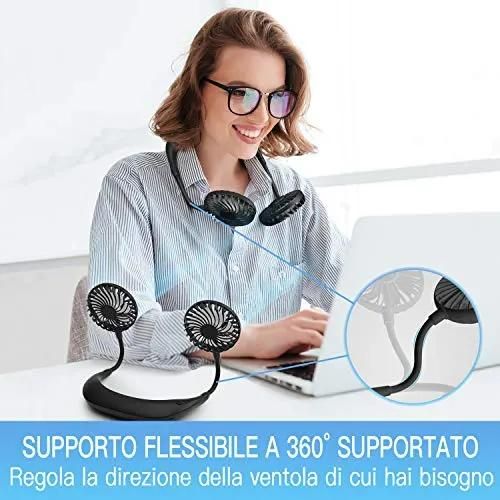 پنکه گردنی شارژی دارای LED|پنکه و تصفیه‌کنندهٔ هوا|تهران, الهیه|دیوار