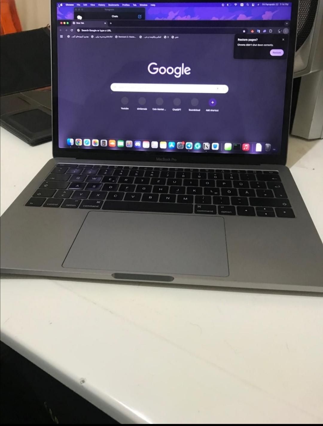 macbook pro 2016 مک بوک پرو|رایانه همراه|اهواز, زیتون کارمندی|دیوار