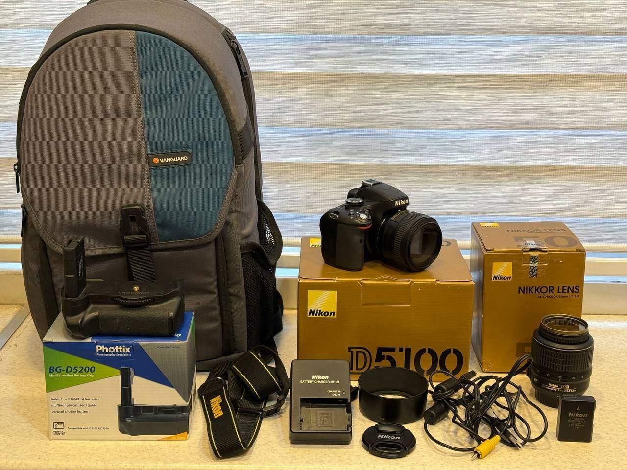 نیکون D5100 ، لنز 50 F1.8 کوله پشتی گریپ لنز کیت|دوربین عکاسی و فیلم‌برداری|تهران, شمشیری|دیوار