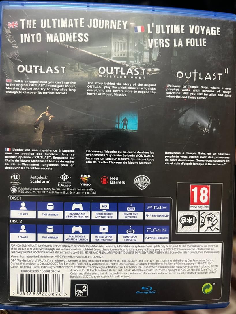 Outlast ps4 دیسک|کنسول، بازی ویدئویی و آنلاین|تهران, اسفندیاری|دیوار