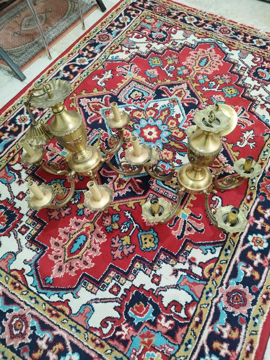 ۳ عدد لوستر برنزی ۶ و ۵ و ۳ شاخه سالم|لوستر و چراغ آویز|تهران, شمس‌آباد|دیوار
