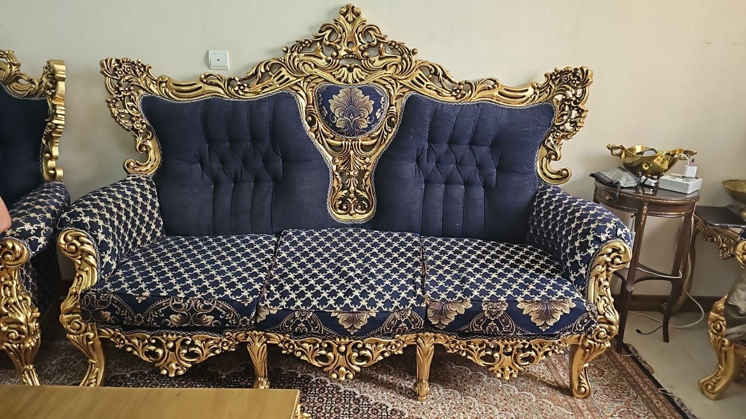 مبلمان استیل ۷ نفره با دو میز عسلی و میزجلو مبلی|مبلمان خانگی و میز عسلی|تهران, کوی فراز|دیوار