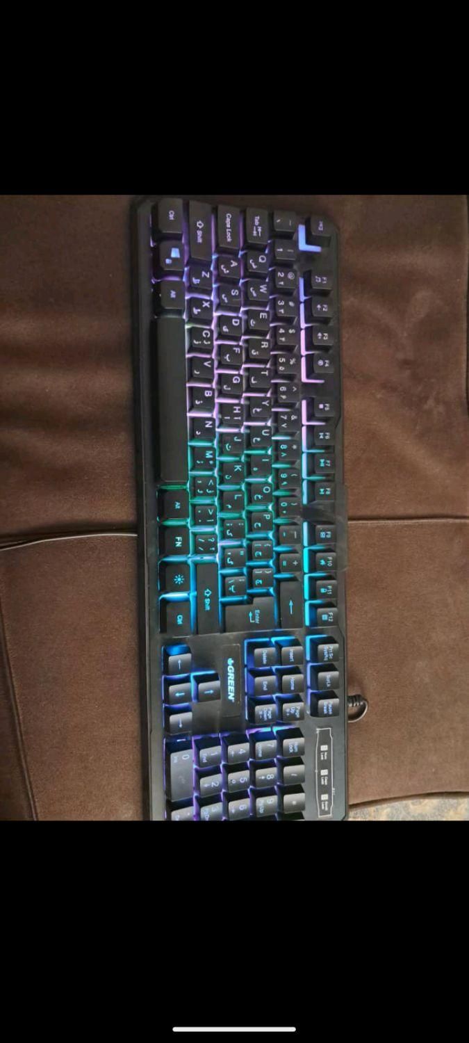 کیبورد گیمینگ گرین مدل Gk601-RGB + ماوس گیمینگ|قطعات و لوازم جانبی رایانه|تهران, شهر زیبا|دیوار