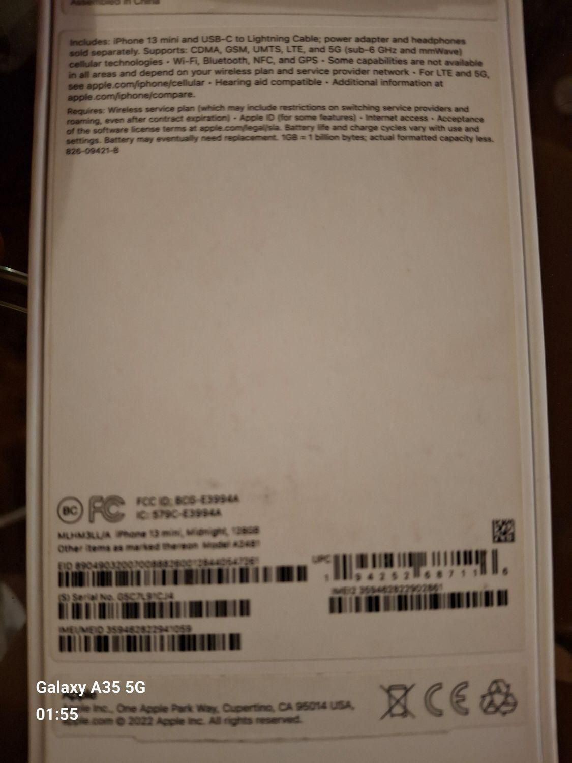 اپل iPhone 13 mini با حافظهٔ ۱۲۸ گیگابایت|موبایل|تهران, فاطمی|دیوار