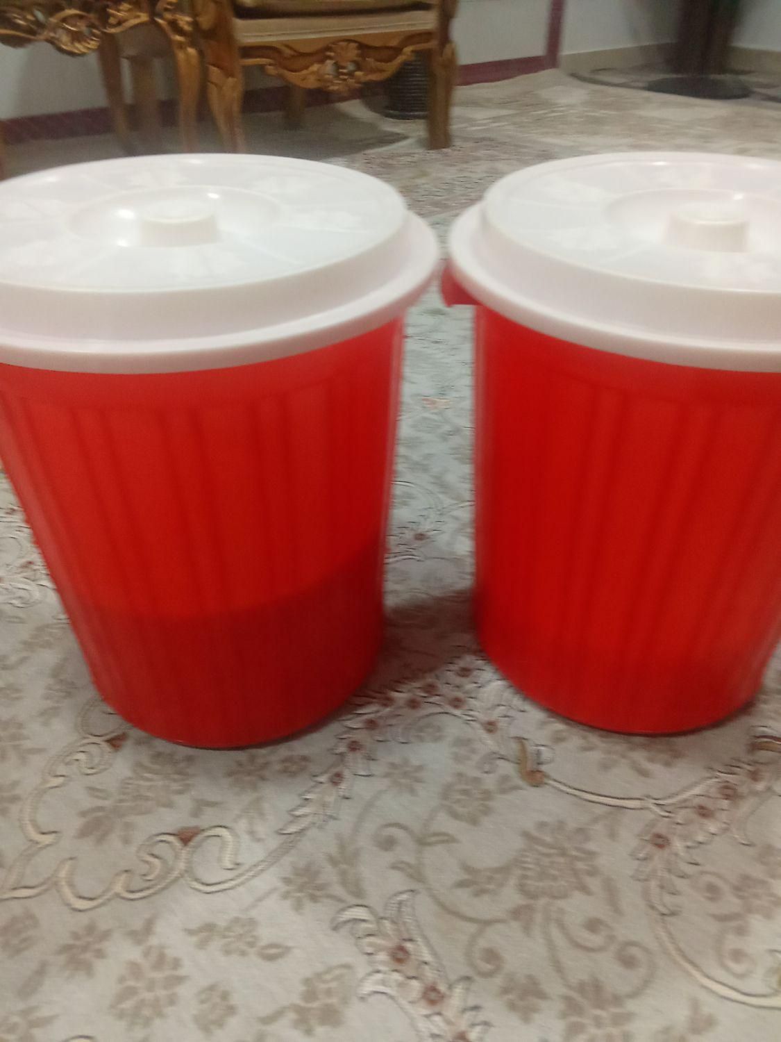 دو عدد سطل جا برنج و قند بزرگ|ظروف نگهدارنده، پلاستیکی، یک‌بارمصرف|دورود, |دیوار