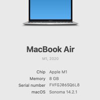 MacBook Air m1 2020 (512GB SSD Ram 8) مک بوک|رایانه همراه|تهران, دانشگاه علم و صنعت|دیوار