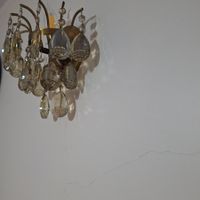 لوستر دیواری کوچک برنجی ،۱۵ عدد گوشواره ی کریستال|لوستر و چراغ آویز|تهران, مهرآباد جنوبی|دیوار