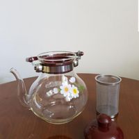 قوری شیشه ای  و نعلبکی چینی|حراج|تهران, الهیه|دیوار