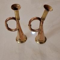 دو عدد شیپور برنجی ساخت هند ارتفاع ۱۶ سانت|کلکسیون اشیاء عتیقه|تهران, بهار|دیوار