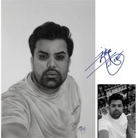 طراحی چهره سیاه‌قلم با کیفیت عالی|تابلو، نقاشی، عکس|تهران, خلیج فارس|دیوار