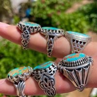 انگشتر فیروزه و عقیق خطی|جواهرات|تهران, آهنگ|دیوار