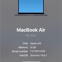 Macbook Air M2 2022 8gb|رایانه همراه|تهران, حکمت|دیوار