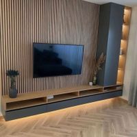 اجرای تخصصی تی وی وال tv wall با نورپردازی|میز تلویزیون|تهران, اندیشه (شهر زیبا)|دیوار