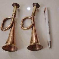 دو عدد شیپور برنجی ساخت هند ارتفاع ۱۶ سانت|کلکسیون اشیاء عتیقه|تهران, بهار|دیوار