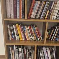 کتابخانه با روکش چوب|کتابخانه، شلف، قفسه‌های دیواری|تهران, شهرک غرب|دیوار