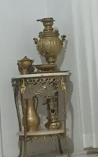 سرویس سماور همراه میز برنج‌