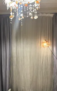 پرده خاکستری سفید شیک