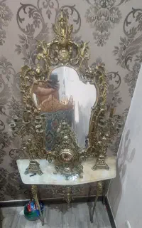 آیینه شمعدان برنزی سنگین