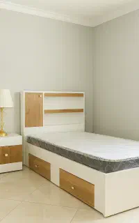 تخت یکنفره راه راه کلاسیک باکسدار کمد