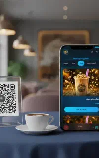 منو دیجیتال حسابش با QR کد