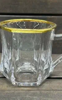 فنجان گلکسی لب طلایی