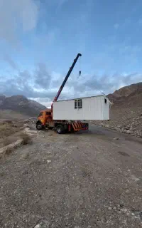 جرثقیل قهرمانی .امداد خودرو.کفی ۵ تنی دکل بلند