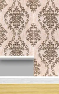 کاغذ دیواری سلطنتی ( داماسک ) زمینه شکلاتی