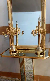 آینه وشمعدان برنجی