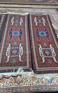 دو جفت فرش دستباف کناره  دو متری