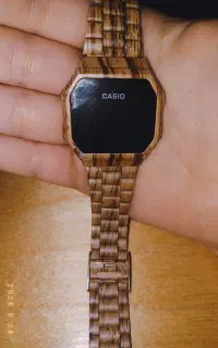 ساعت مچی دیجیتال برنده کاسیو(CASIO)فلزی طرح چوب