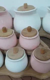 سرویس جای ادویه،همرا با پایه،چوبی