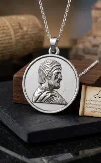 گردنبند کوروش کبیر دو طرفه با دو طرح متفاوت