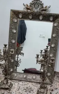 آینه شمعدان برنزی