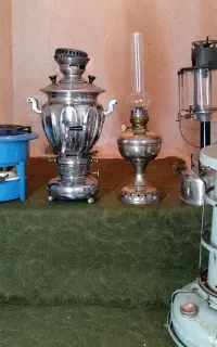 وسایل قدیمی چراغ نفتی علاالدین سه فیتیله