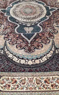 یک تخته فرش ۱۲متری ۷۰۰ شانه اصل تراکم ۲۵۵۰ سرمه ای