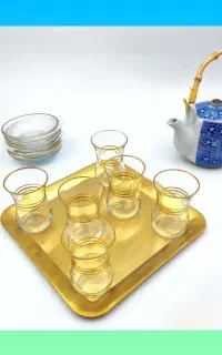 استکان نعلبکی کمر باریک(کمرباریک لب طلا)