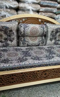 ترمه احمدی رنگ طوسی ذغالی خاکستری پشتی شاه نشین