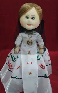 عروسک دستساز پارچه ای با پوشش محلی شهرستان جم
