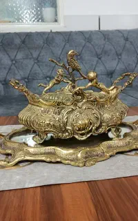 سینی و شکلات خوری برنجی