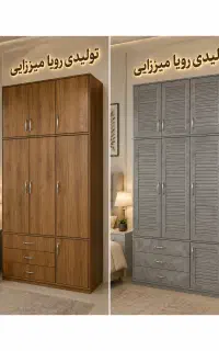 کمد دیواری پیش ساخته سه تیکه عرض ۱۴۰ mdf