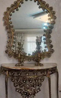 آیینه شمعدان برنز