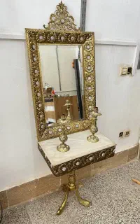 اینه کنسول شمعدان (شمعدون) برنجی برنزی درحد نو