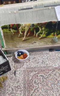 تابلو فرش نیمه کاره دستباف