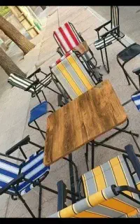 ست صندلی تاشو فوم دار همراه  ،میزتاشو استراکچر