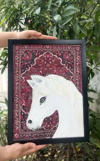 تابلو نقاشی اسب برجسته